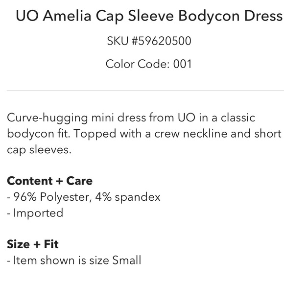 Uo Amelia Cap Sleeve Bodycon Dress 